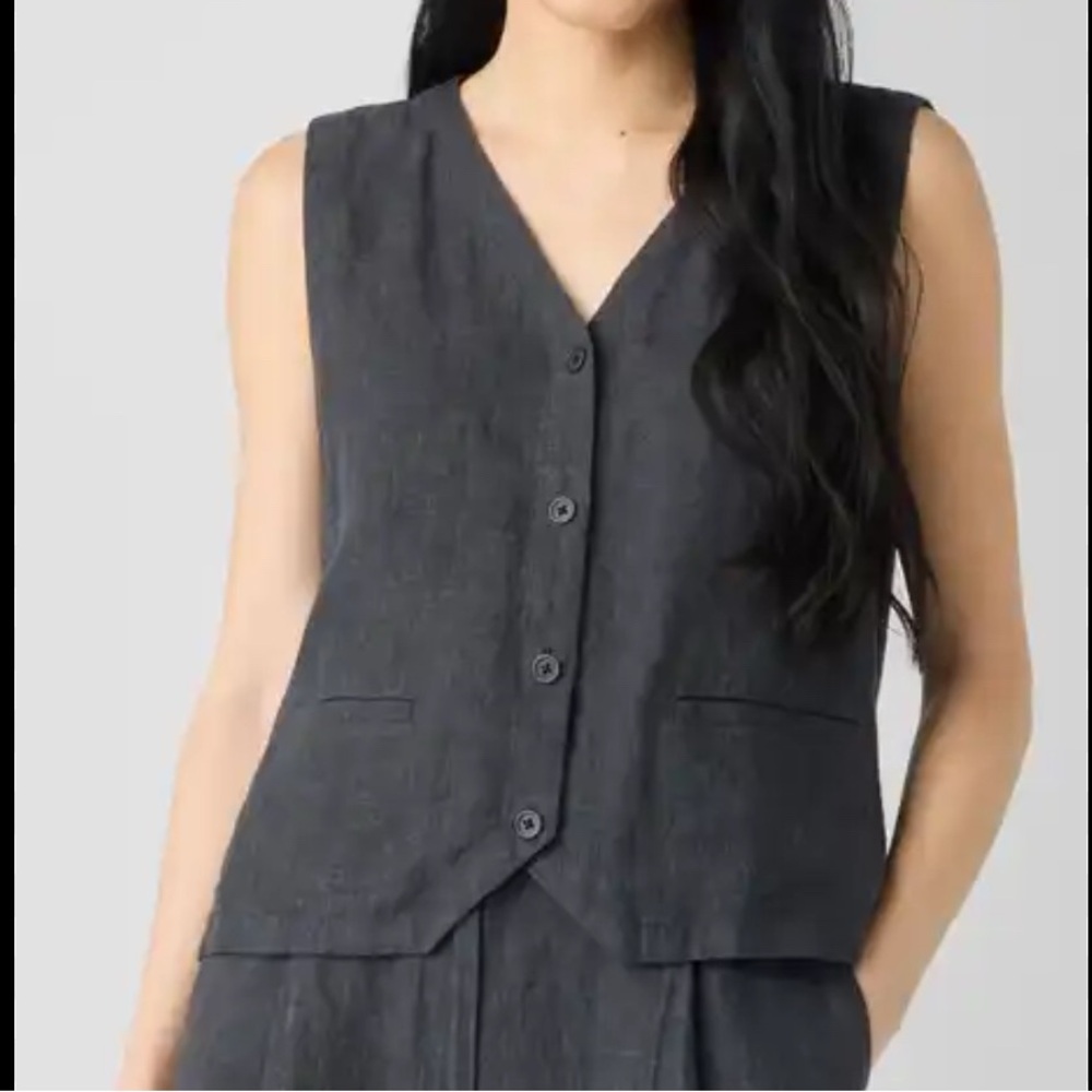 Linen Tie Back Vest
